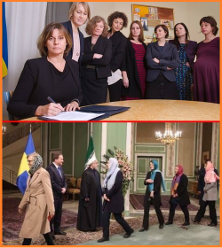 One Week After Hyper-Feminist Swedish Deputy PM Mocks Trump, She Travels With Boss To Anti-Feminist Iran To Cut Deals