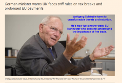 Wolfgang Schäuble Resorts To Threats And Extortion Over Brexit