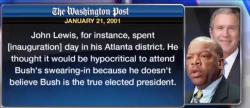 John Lewis Lied: History Reveals He Did Not Attend George Bush's 2000 Inauguration John Lewis Lied: History Reveals He Did Not Attend George Bush's 2000 Inauguration