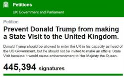 Over 400,000 Brits Want President Trump Banned From The UK Over 400,000 Brits Want President Trump Banned From The UK