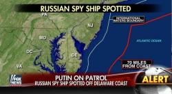 Russian Spy Ship Returns Off US East Coast, Just 20 Miles Away From Georgia Sub Base