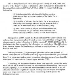 Dallas Fed "Responds" To Zero Hedge FOIA Request Dallas Fed "Responds" To Zero Hedge FOIA Request