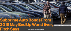 Soaring Auto Loan Defaults: Fitch Says 2015 Bonds May Be Worst Ever Soaring Auto Loan Defaults: Fitch Says 2015 Bonds May Be Worst Ever