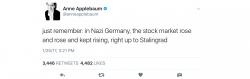 Washpo Columnist, Anne Applebaum, Warns Us the Nazi German Markets Roared Too...Up Until Stalingrad