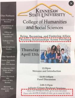 Kennesaw State University Segregates White Students For "Privilege Workshop"