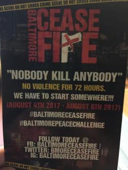 Baltimore Citizens Urge "Nobody Kill Anybody" Ceasefire At The Start Of August