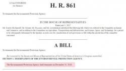 There Is Just One Sentence In The Bill To Terminate The EPA There Is Just One Sentence In The Bill To Terminate The EPA