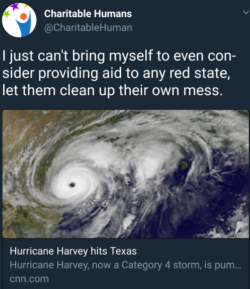 Some "Charitable Humans" Aren't Very Giving Toward "Red State" Texas