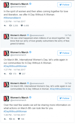 Women's March Promotes "A Day Without A Woman" General Strike: Platform Is Fiscal Insanity Women's March Promotes "A Day Without A Woman" General Strike: Platform Is Fiscal Insanity