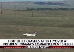 Air Force Jet Crashes Moments After Flying Above President Obama