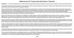 Mnuchin Rejects Call From Yale Classmates To Resign, Defends Trump Mnuchin Rejects Call From Yale Classmates To Resign, Defends Trump