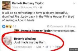Woman Fired For Calling Michelle Obama An "Ape In Heels" Quietly Gets Her Job Back Woman Fired For Calling Michelle Obama An "Ape In Heels" Quietly Gets Her Job Back