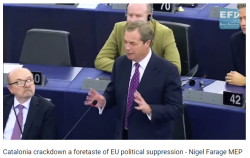 Nigel Farage Blasts EU, Juncker Over Catalonia: Spain Violates Article 2 Of Lisbon Treaty