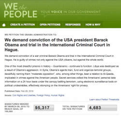 Thousands Of Americans "Demand" Obama Be Convicted Of War Crimes