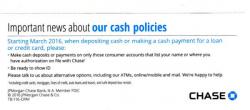 And Now "Some Important News About JPMorgan's New Cash Policies"