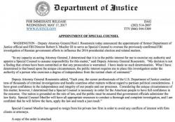 Former FBI Director Mueller Appointed Special Counsel Of Russia Probe Former FBI Director Mueller Appointed Special Counsel Of Russia Probe