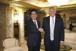 Abe Says Trump "Is A Leader We Can Trust", Gives Him A Golf Club As Present