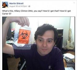 U.S. Wants Shkreli Jailed After Offer Of Clinton Hair Bounty