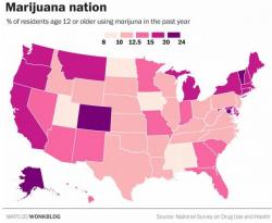 The High Life:  Here Are The States Where The Most People Are Tokin' Up