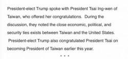 Trump Risks Major Diplomatic Scandal With China Following Taiwan Phone Call