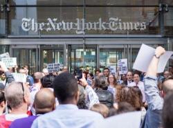 "This Sign Wsa Not Edited" NYTimes Staff Stages Walkout To Protest Layoffs