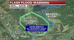 Brazoria County Urges "GET OUT NOW" After Columbia Lakes Levee Breached Brazoria County Urges "GET OUT NOW" After Columbia Lakes Levee Breached